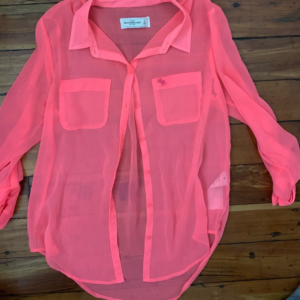 Abercrombie & Fitch Bright Pink Button Down Shirt